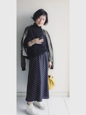 「EDITION（エディション）のアイテム（ブルゾン）」を使った、yukino_yucchinoさん（レディース・151cm）の春コーディネート