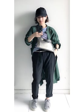 「アイテム（ボディバッグ/ウエストポーチ、シルバー系）」を使った、yukino_yucchinoさん（レディース・151cm）の夏コーディネート