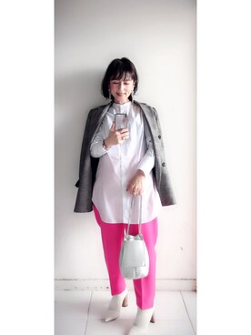 「巾着バッグ」｜「アイテム（ブーティ）」を使った、yukino_yucchinoさん（レディース・151cm）の春コーディネート