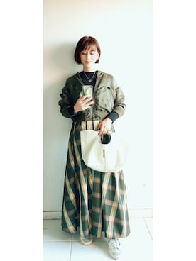 「EDITION（エディション）のアイテム（ブルゾン）」を使った、yukino_yucchinoさん（レディース・151cm）の冬コーディネート