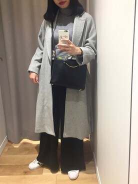 「KBF+（ケービーエフプラス）のアイテム（ダウンジャケット/コート）」を使った、るこ。さん（レディース・170cm）の秋コーディネート