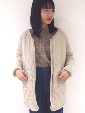 「archives（アルシーヴ）のアイテム（その他アウター）」を使った、るこ。さん（レディース・170cm）の秋コーディネート