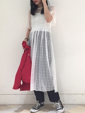 「archives（アルシーヴ）のアイテム（その他アウター）」を使った、るこ。さん（レディース・170cm）の春コーディネート