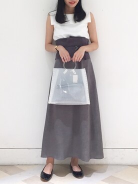 「archives（アルシーヴ）のアイテム（シューズ）」を使った、るこ。さん（レディース・170cm）の夏コーディネート