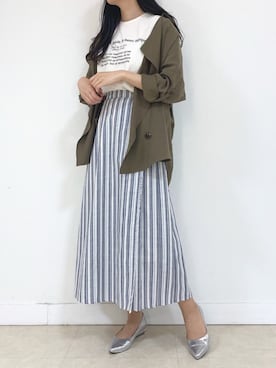 「archives（アルシーヴ）のアイテム（その他アウター）」を使った、るこ。さん（レディース・170cm）の春コーディネート