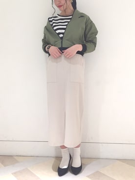 「archives（アルシーヴ）のアイテム（ブルゾン）」を使った、るこ。さん（レディース・170cm）の冬コーディネート