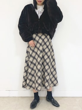 「archives（アルシーヴ）のアイテム（ブルゾン）」を使った、るこ。さん（レディース・170cm）の秋コーディネート