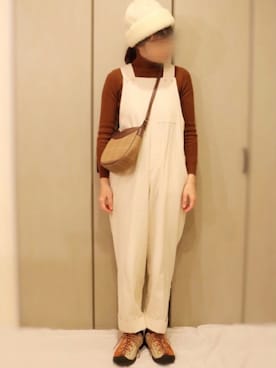 「アウトドアミックス」｜「アイテム（オールインワン・サロペット）」を使った、あやかさん（レディース・165cm）の冬コーディネート