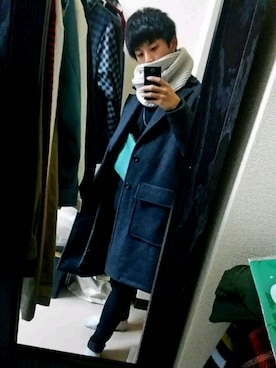 「BEAMS BOY（ビームスボーイ）のアイテム（アクセサリー）」を使った、ゆーばさん（メンズ・166cm）の冬コーディネート