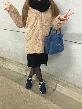「GAP（ギャップ）のアイテム（ダッフルコート）」を使った、みあいさん（レディース・154cm）の冬コーディネート