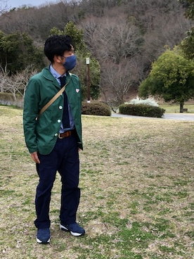 「DANTON（ダントン）のアイテム（チノパンツ）」を使った、とっちゃんさん（メンズ・166cm）の春コーディネート