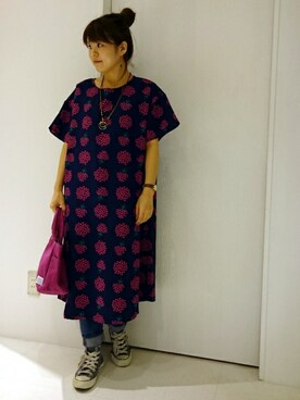 「3can4on（サンカンシオン）のアイテム（ワンピース/ドレス）」を使った、のんのんさん（レディース・155cm）の夏コーディネート