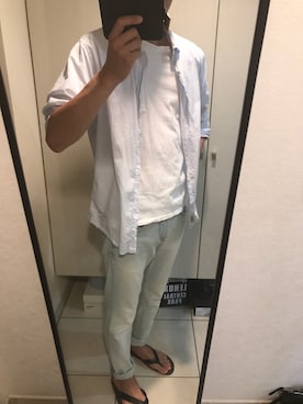 「DOLCE&GABBANA（ドルチェアンドガッバーナ）のアイテム（サンダル）」を使った、あーくんさん（メンズ・180cm）の夏コーディネート