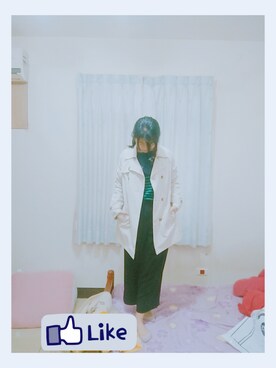 「5（ファイブ）のアイテム（ピーコート）」を使った、화페さん（レディース・159cm）の夏コーディネート