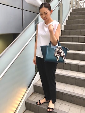 「LAZY SUSAN（レイジースーザン）のアイテム」を使った、LAZY SUSAN 新宿ミロード店さん（レディース・156cm）の夏コーディネート