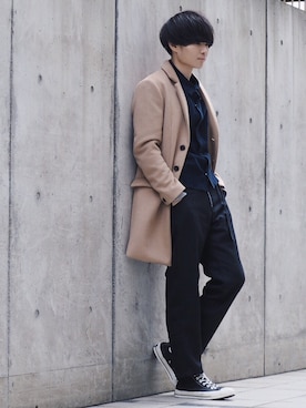 「アイテム（バングル/リストバンド）」を使った、Ryoさん（メンズ・168cm・20代）の冬コーディネート