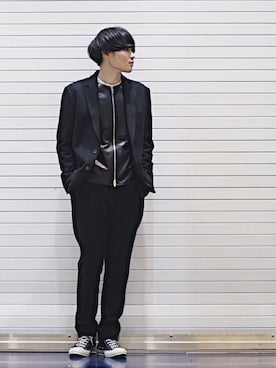 「アイテム（バングル/リストバンド）」を使った、Ryoさん（メンズ・168cm・20代）の冬コーディネート