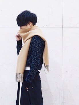 「アイテム（バングル/リストバンド）」を使った、Ryoさん（メンズ・168cm・20代）の冬コーディネート