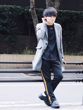 「STUDIOUS（ステュディオス）のアイテム（ジャケット/アウター）」を使った、Ryoさん（メンズ・168cm）の冬コーディネート