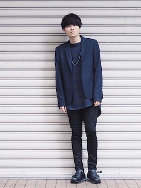 「LAD MUSICIAN（ラッドミュージシャン）のアイテム（ジャケット/アウター）」を使った、Ryoさん（メンズ・168cm）の春コーディネート