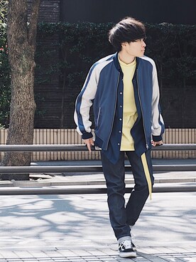 「STUDIOUS（ステュディオス）のアイテム（ジャケット/アウター）」を使った、Ryoさん（メンズ・168cm）の春コーディネート