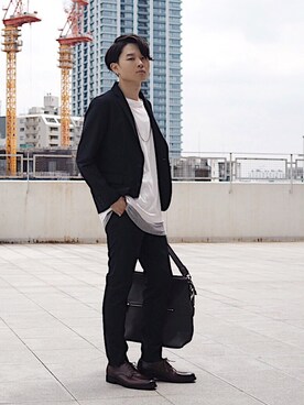 「STUDIOUS（ステュディオス）のアイテム（バッグ）」を使った、Ryoさん（メンズ・168cm）の夏コーディネート