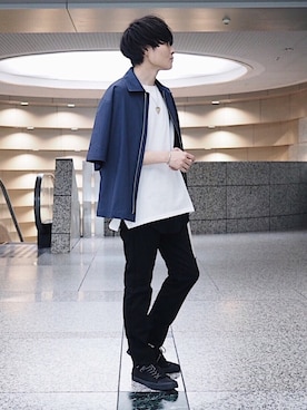 「アイテム（バングル/リストバンド）」を使った、Ryoさん（メンズ・168cm・20代）の夏コーディネート