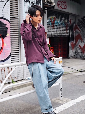 「NEONSIGN（ネオンサイン）のアイテム（パンツ）」を使った、Ryoさん（メンズ・168cm）の夏コーディネート