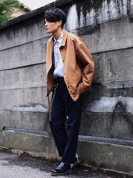 「soe（ソーイ）のアイテム」を使った、Ryoさん（メンズ・168cm）の秋コーディネート