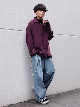 「NEONSIGN（ネオンサイン）のアイテム（パンツ）」を使った、Ryoさん（メンズ・168cm）の秋コーディネート