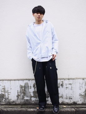 「NEONSIGN（ネオンサイン）のアイテム（パンツ）」を使った、Ryoさん（メンズ・168cm）の秋コーディネート