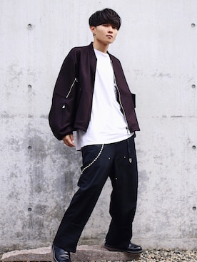 「NEONSIGN（ネオンサイン）のアイテム（パンツ）」を使った、Ryoさん（メンズ・168cm）の秋コーディネート
