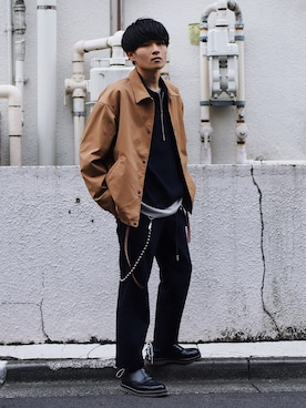 「soe（ソーイ）のアイテム」を使った、Ryoさん（メンズ・168cm）の秋コーディネート