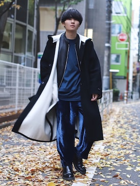 「アイテム（ライダースジャケット）」を使った、Ryoさん（メンズ・168cm・20代）の秋コーディネート