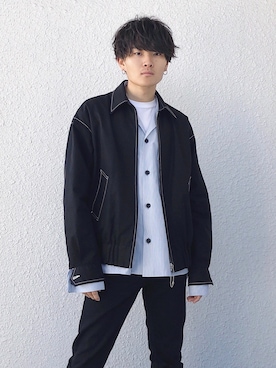 「UNUSED（アンユーズド）のアイテム（ジャケット/アウター）」を使った、Ryoさん（メンズ・168cm）の春コーディネート
