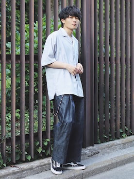「NEONSIGN（ネオンサイン）のアイテム（パンツ）」を使った、Ryoさん（メンズ・168cm）の春コーディネート