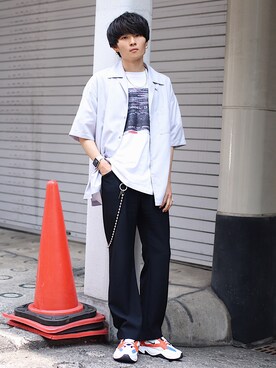 Ryoさんの「マイクロスパンオープンカラーシャツ」を使ったコーディネート