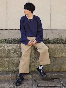 「Hender Scheme（エンダースキーマ）のアイテム（ブーツ）」を使った、Ryoさん（メンズ・168cm）の秋コーディネート