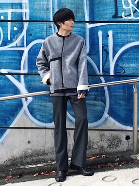 「SUNSEA（サンシー）のアイテム（ジャケット/アウター）」を使った、Ryoさん（メンズ・168cm）の秋コーディネート