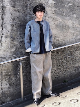 「SUNSEA（サンシー）のアイテム（ジャケット/アウター）」を使った、Ryoさん（メンズ・168cm）の冬コーディネート