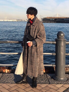 「SUNSEA（サンシー）のアイテム（ジャケット/アウター）」を使った、Ryoさん（メンズ・168cm）の冬コーディネート