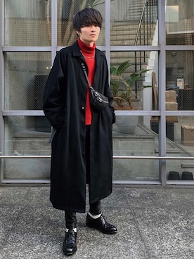 「SUNSEA（サンシー）のアイテム（ジャケット/アウター）」を使った、Ryoさん（メンズ・168cm）の冬コーディネート