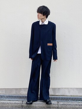 「SUNSEA（サンシー）のアイテム（ジャケット/アウター）」を使った、Ryoさん（メンズ・168cm）の春コーディネート