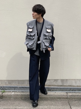 「SUNSEA（サンシー）のアイテム（ジャケット/アウター）」を使った、Ryoさん（メンズ・168cm）の春コーディネート