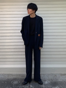 「SUNSEA（サンシー）のアイテム（ジャケット/アウター）」を使った、Ryoさん（メンズ・168cm）の春コーディネート