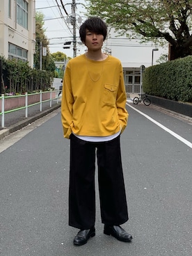 「RYO TAKASHIMA（リョウタカシマ）のアイテム（トップス）」を使った、Ryoさん（メンズ・168cm）の春コーディネート