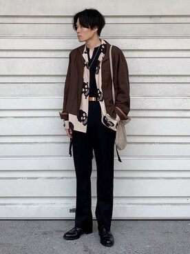 「SUNSEA（サンシー）のアイテム（ジャケット/アウター）」を使った、Ryoさん（メンズ・168cm）の春コーディネート