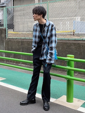 「RYO TAKASHIMA（リョウタカシマ）のアイテム（スラックス）」を使った、Ryoさん（メンズ・168cm）の春コーディネート