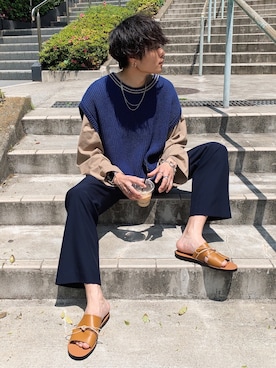 「RYO TAKASHIMA（リョウタカシマ）のアイテム（トップス）」を使った、Ryoさん（メンズ・168cm）の春コーディネート