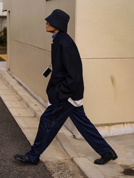 「doublet（ダブレット）のアイテム（パンツ）」を使った、Ryoさん（メンズ・168cm）の冬コーディネート